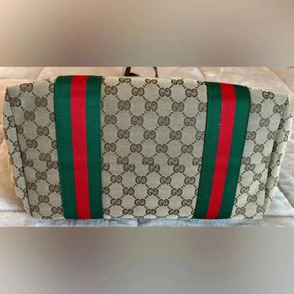 GUCCI Jolie Web Sherry Line Tote Bag GG Canvas Enamel Charms 211975 AUTH… - Picture 5 of 16